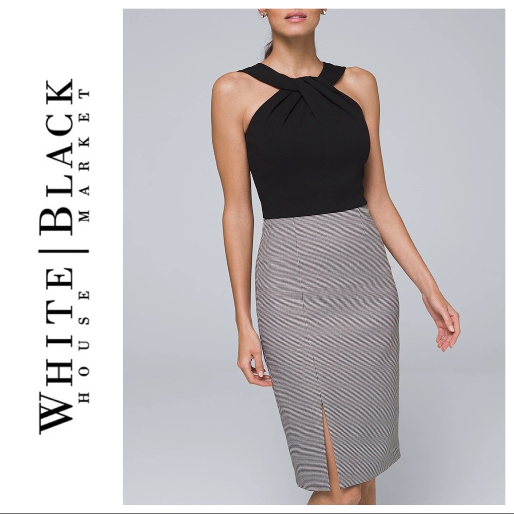 NWT WHBM Mixed Media Suiting Sheath Dress Size 00